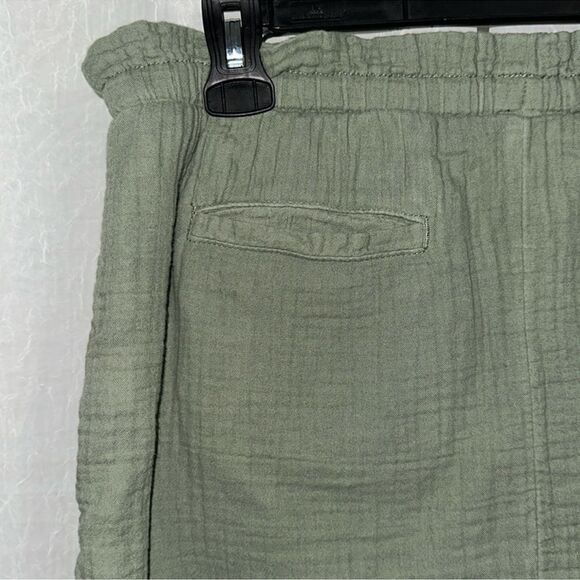 Caslon x Nordstrom S Camo Olive green crinkle cotton casual pull on skirt - Picture 7 of 10